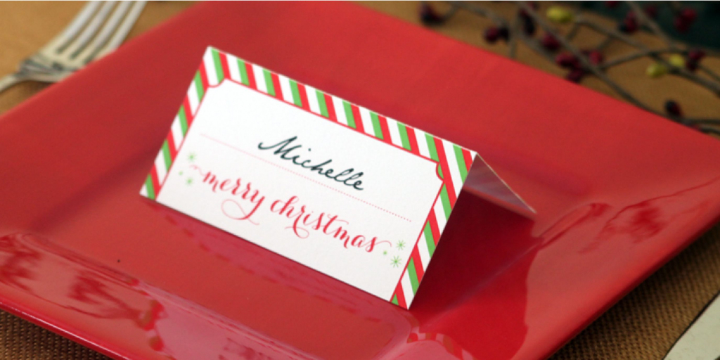 Holiday Place Card Diy Printable | Party Planning | Christmas Place | Christmas Table Name Cards Free Printable