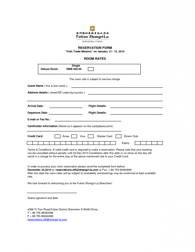 Hotel Guest Registration Form Sample - Google Search | Forms | Printable Guest Cards For Apartments