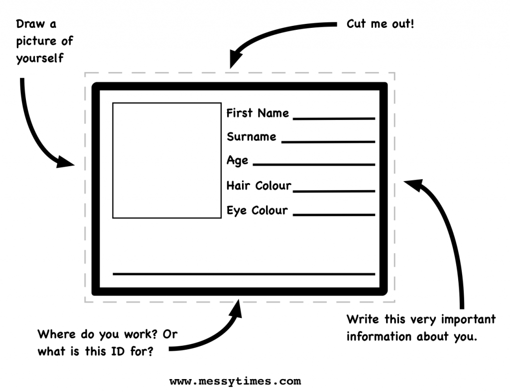 Printable Blank Id Card Template