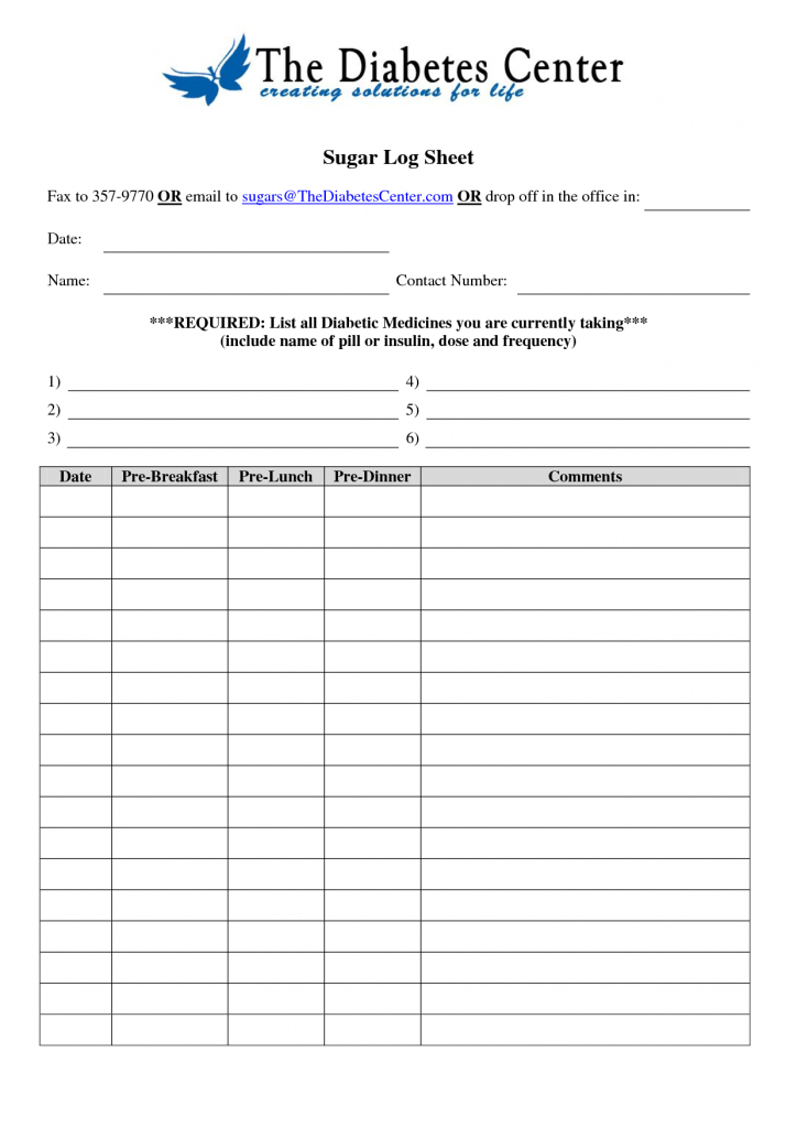 Insulin Log Template | Sugar Log Sheets - Download As Doc - Doc1240 | Printable Diabetic Id Card