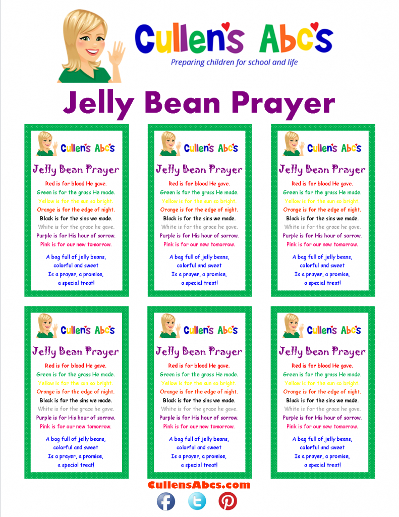 Jelly Bean Prayer Printable Cards Printable Cards