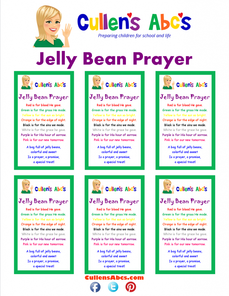 Free Jelly Bean Prayer Printable - Printable Templates Free