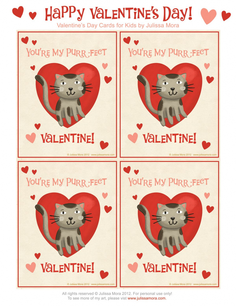 Kids Cat Valentines | Julissa Mora: Free Valentine&amp;#039;s Day Cards For | Free Printable Cat Valentine Cards