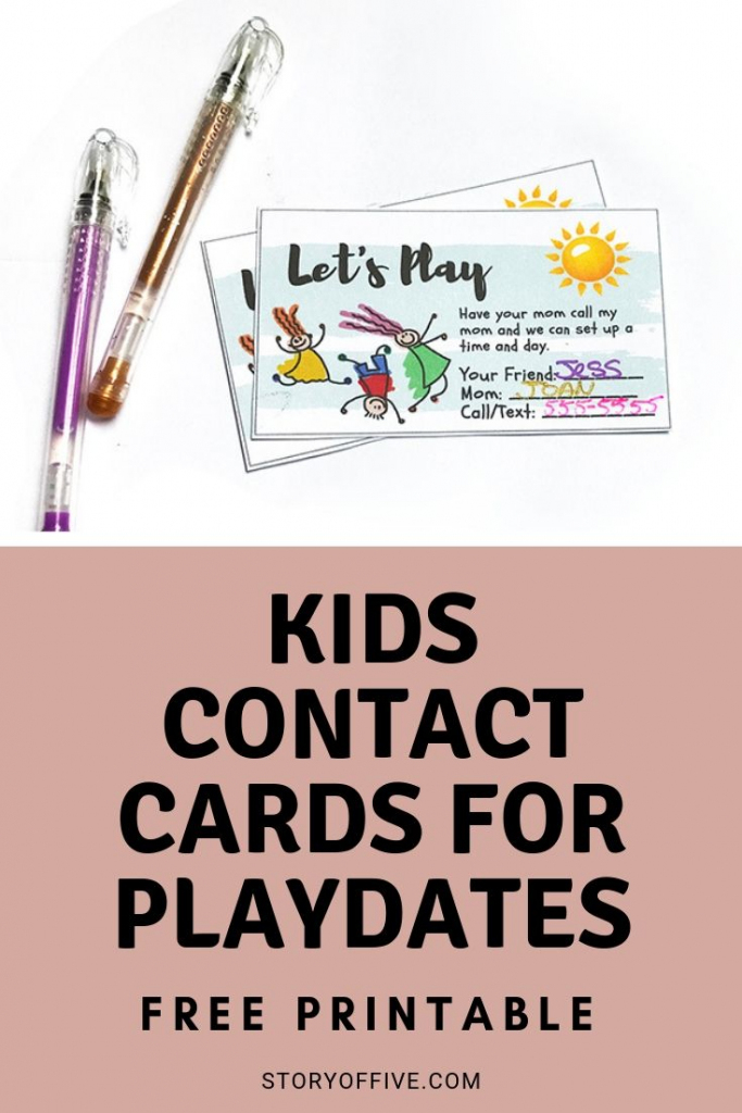 Kids Play Date / Keep In Touch Cards | &amp;quot;the Pinterest Group Board | Free Printable Play Date Cards