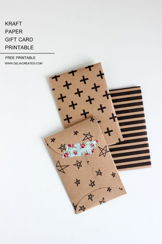 Kraft Paper Gift Card Envelope Free Printable | Diy: Gift Wrapping | Gift Card Printable Envelope