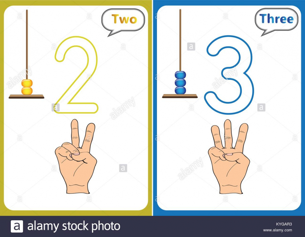 Learning The Numbers 0-10, Flash Cards, Educational Preschool Stock | Printable Abacus Flash Cards