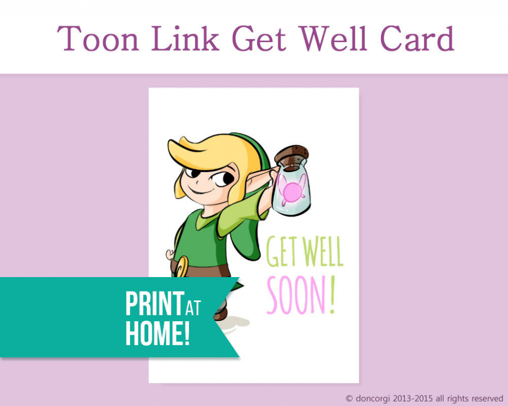 Legend Of Zelda Get Well Card Printable Card Get Well Soon | Etsy | Feel Better Card Printable