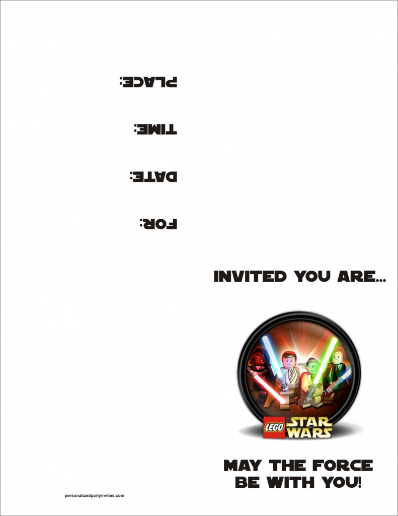 Lego Star Wars Free Printable Birthday Party Invitation Personalized | Star Wars Birthday Card Printable