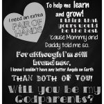 Letter For Godparents, Baptism, Request, Will You Be My Godparents | Will You Be My Godfather Printable Card