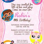 Littlest Pet Shop Inspired Birthday Invitation Card / Customize | 9Th Birthday Cards Printable