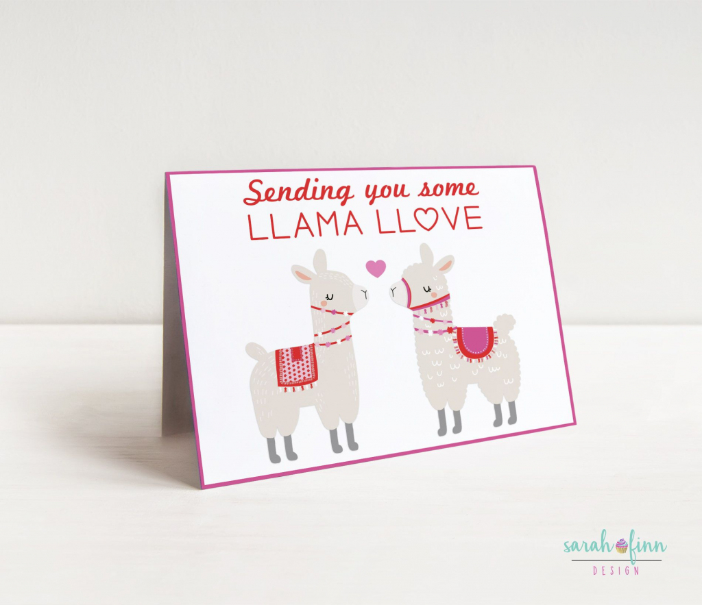 Llama Valentine&amp;#039;s Day Card Alpaca Card Funny Card Valentine | Valentines Cards For Her Printable