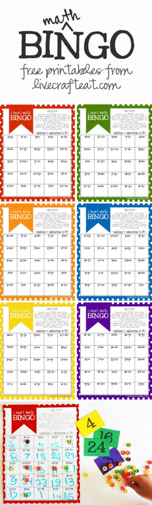 Math Bingo Printable For Kids - Free | Math Activities | Math, Math | Printable Addition Bingo Cards