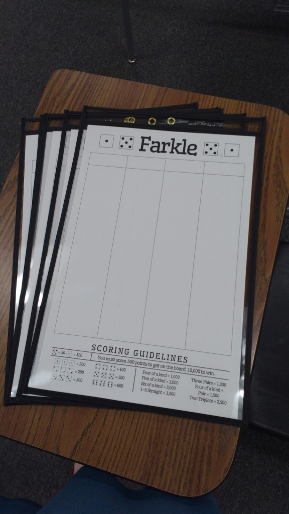 Math = Love: Free Printable Farkle Score Sheet | Farkle Score Card Printable