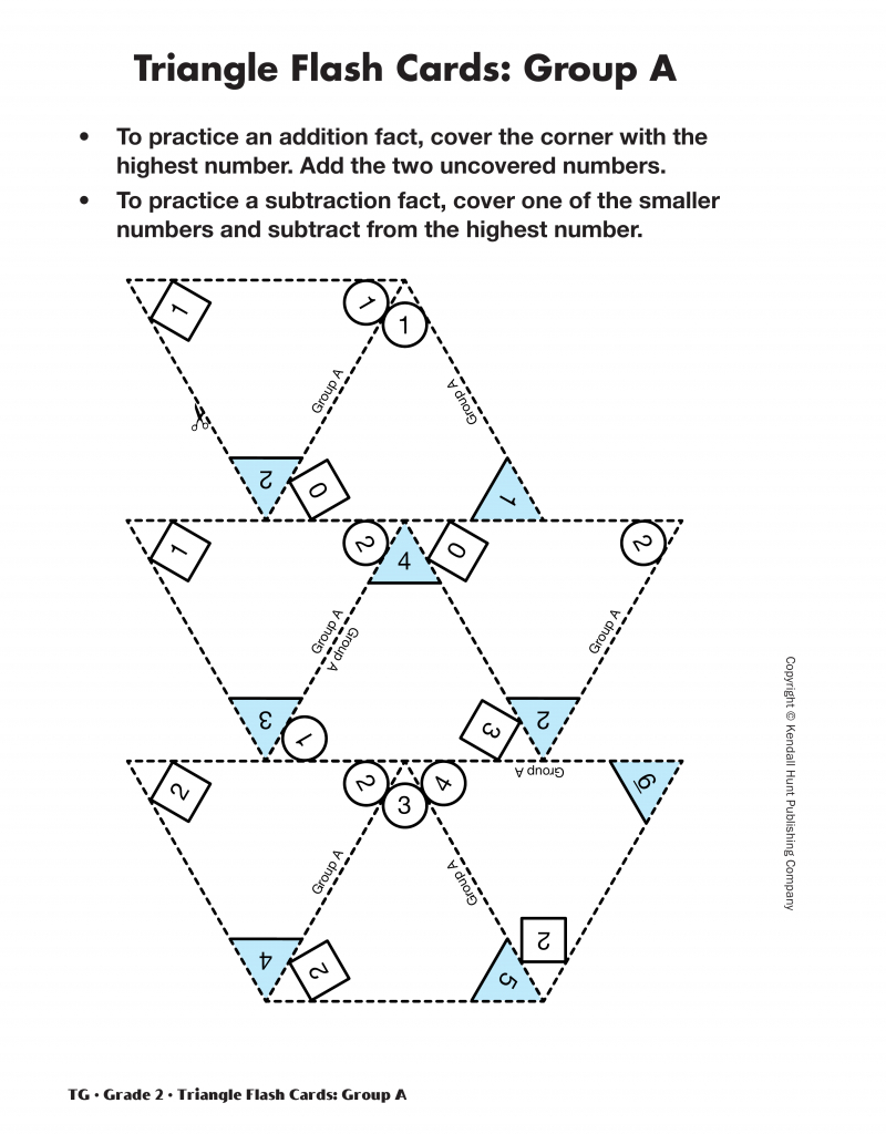 Math Trailblazers | Triangle Flash Cards Addition And Subtraction Printable