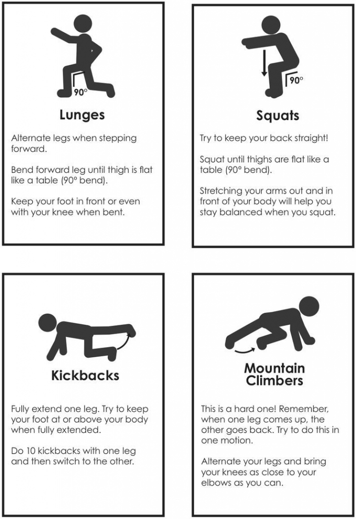 Maybe Print Out And Hang On The Wall Or Use As Station Cards | Pe | Printable Fitness Station Cards