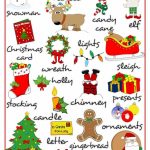 Merry Christmas   Pictionary Worksheet   Free Esl Printable | Free Printable Christmas Pictionary Cards