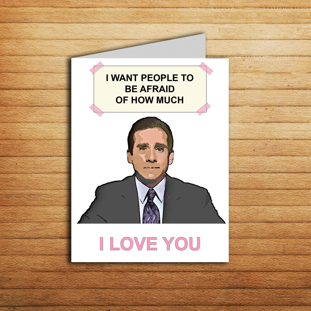 Michael Scott Card The Office Tv Show Valentines Day Card Love | Etsy | The Office Printable Birthday Card