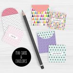 Mini Note Cards And Envelopes Set Of 9 Mini Cards   Free Printable | Cute Note Cards Printable