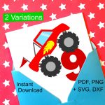 Monster Truck 9Th Birthday Svg And Printable Clipart To Make A 9Th | 9Th Birthday Cards Printable