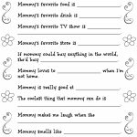 Mother's Day Questionnaire Free Printable | Fun Money Mom | Printable Mothers Day Cards For Preschoolers
