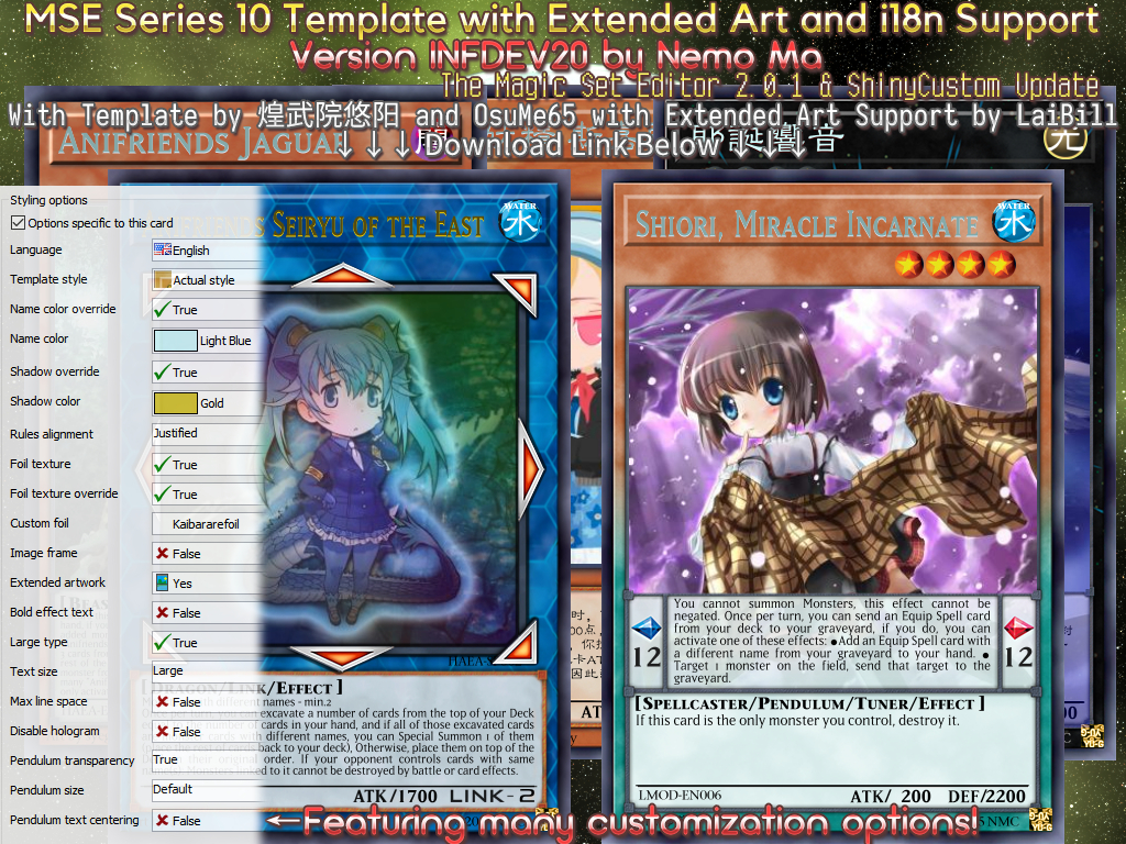 Mse]Series 10 With I18N And Extended Art Infdev21Amarillonmc On | Yugioh Card Maker Printable