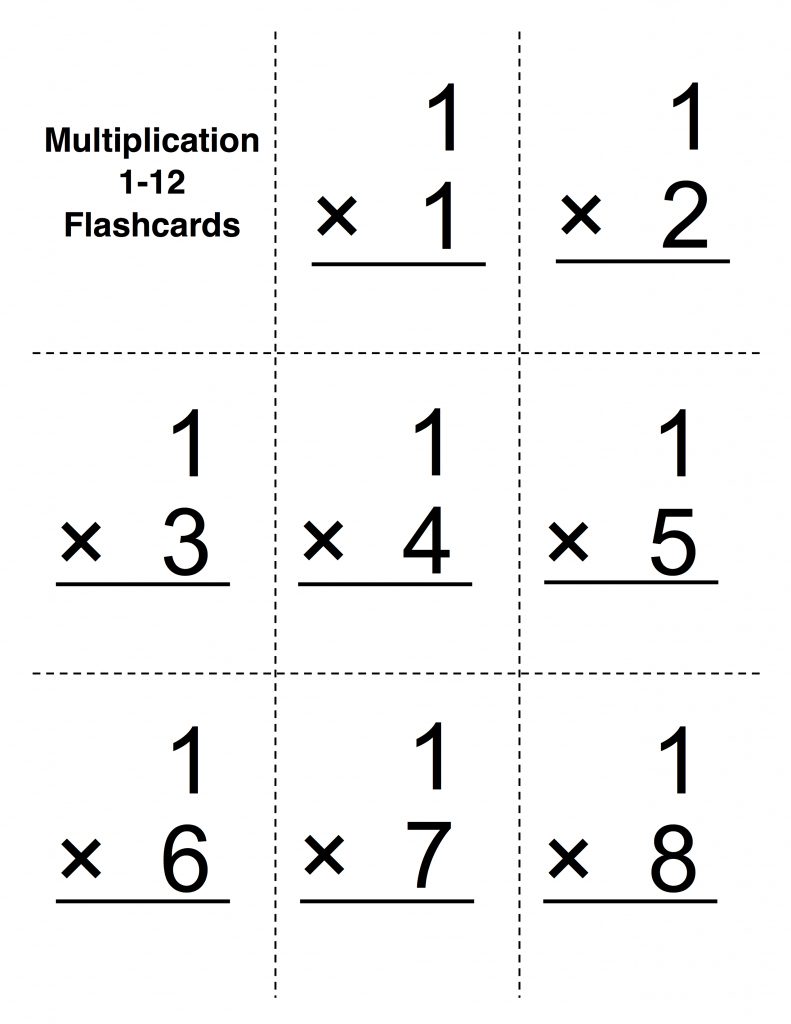 Free Printable Multiplication Flash Cards Pdf 0 10