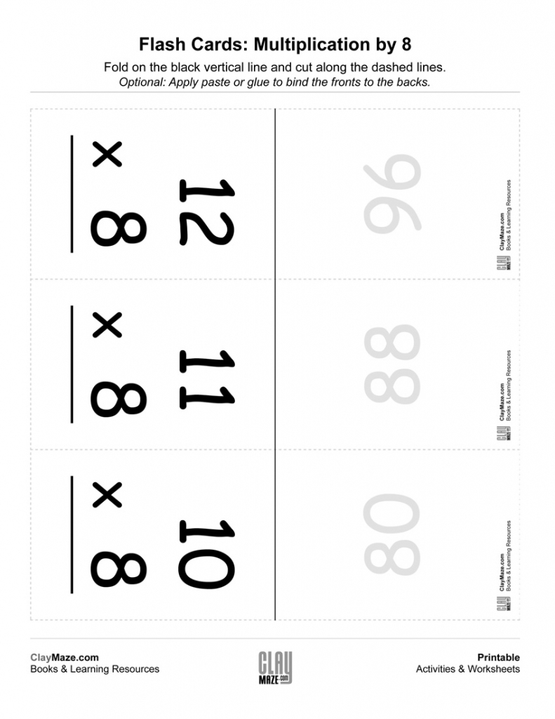 Multiplication Flashcards (0-12) | Free Printable Children&amp;#039;s | Free Printable Multiplication Flash Cards 0 10