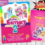My Little Pony Invitation, My Little Pony Birthday Invitation | Free Printable My Little Pony Thank You Cards