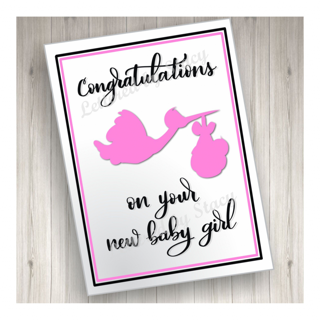 New Baby Card/ Baby Girl Card/ Printable Card/ Downloadable Card | Baby Girl Card Printable