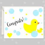 New Baby Card, Rubber Duck Greeting Card Printable | Baby Greeting Cards Printable