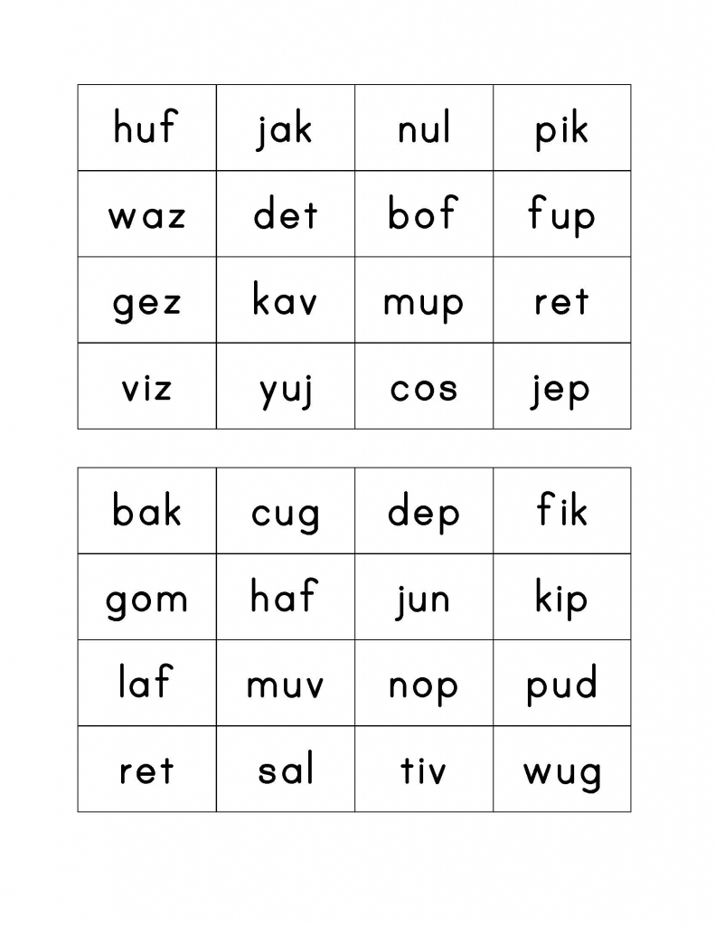 Nonsense Words List