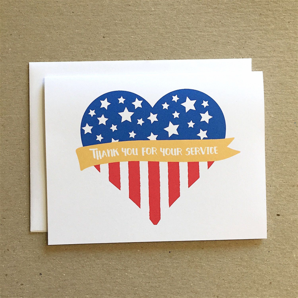 Patriotic Card, Thank You For Your Service, Veterans Day Cards | Military Thank You Cards Printable
