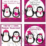 Penguin Valentine, Printable Kids Valentine Cards, Valentines Day | Printable Penguin Valentine Cards