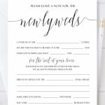 Personalized Newlyweds Advice Cards, Script Wedding Advice Card For | Printable Newlywed Game Cards