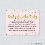 Pink And Gold Baby Shower Printable Bring A Book Instead Of A | Etsy | Please Bring A Book Instead Of A Card Printable