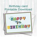 Pixel,birthday Card,happy 7Th Birthday,digital Download | 7Th Birthday Card Printable