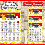 Pokemon Bingo 20 Cards Printable Pokemon Bingo Game Pokemon | Etsy | Pokemon Bingo Cards Printable