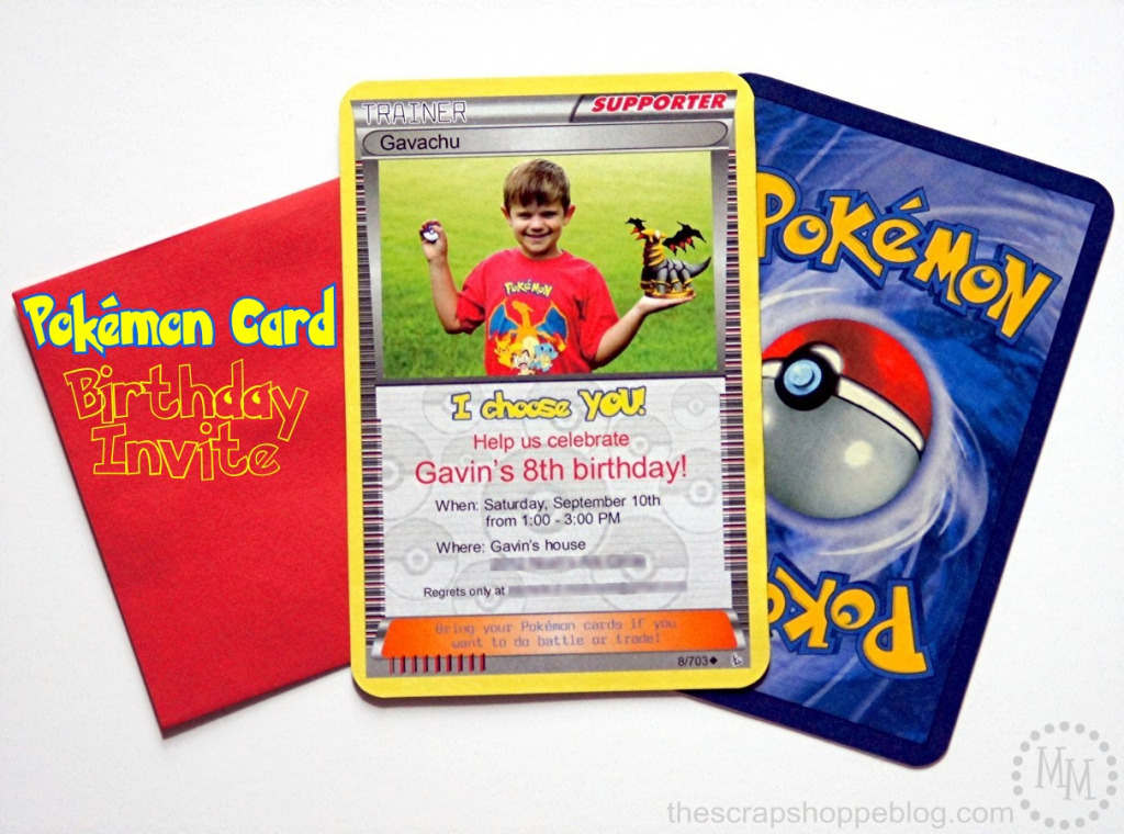 Pokémon Card Birthday Invitation - The Scrap Shoppe | Pokemon Birthday Card Printable