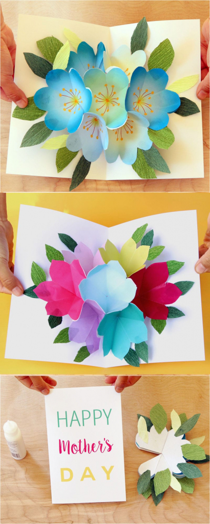 Pop Up Flowers Diy Printable Mother&amp;#039;s Day Card - A Piece Of Rainbow | Mother&amp;#039;s Day Card Maker Printable