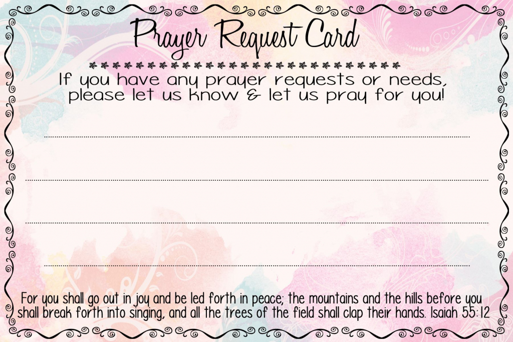 Prayer Request Cards | A Fierce Flourishing | Prayer Breakfast | Printable Prayer Request Cards