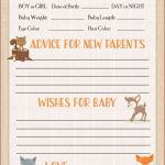 Prediction & Advice Cards   Printable Download   Forest Animals | Baby Shower Printable Prediction Cards
