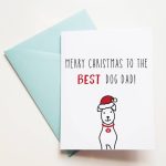 Print At Home   Merry Christmas To The Best Dog Dad Card, Xmas | Christmas Cards For Dogs Printable