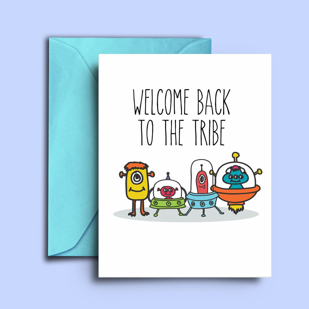 Printable Alien Welcome Home Cards Welcome Back Dad Greeting | Etsy | Welcome Back Card Printable