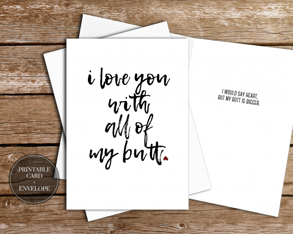 Printable Anniversary Greeting Card Instant Download Envelope Butt | Funny Printable Anniversary Cards