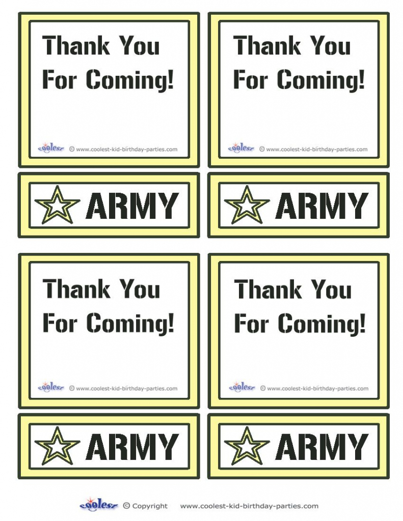 Printable Army Star Thank You Cards Coolest Free Printables | Boys | Army Birthday Cards Printable