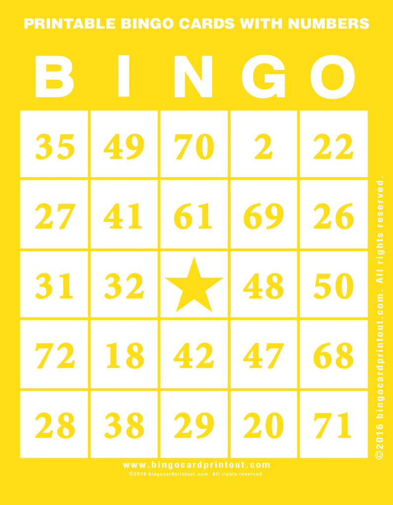 Printable Bingo Cards With Numbers - Bingocardprintout | Printable Number Bingo Cards