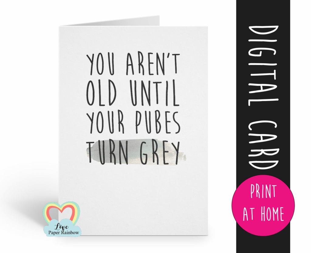 Printable Birthday Card Funny Birthday Card Printable Rude | Etsy | Printable Birthday Cards For Fiance