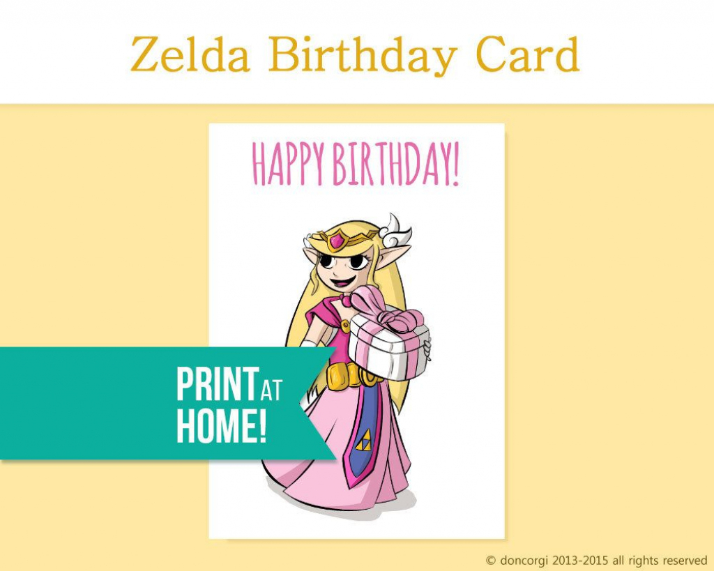 Printable Birthday Card Legend Of Zelda Gamer Etsy - Gamer Birthday | Hamilton Birthday Card Printable