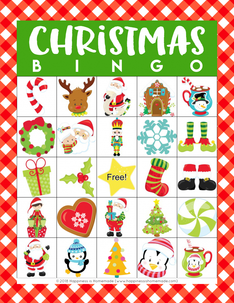 Printable Christmas Bingo Game - Happiness Is Homemade | Printable Christmas Bingo Cards