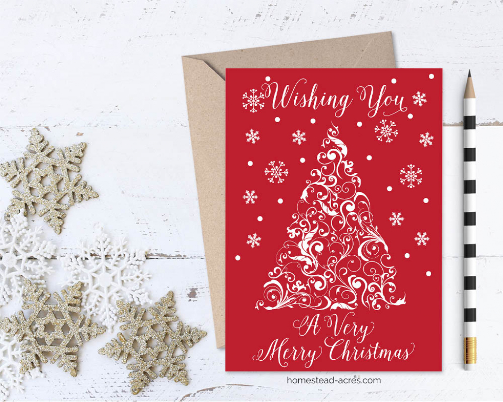 Printable Christmas Card Wishing You A Very Merry Christmas | Merry Christmas Cards Printable